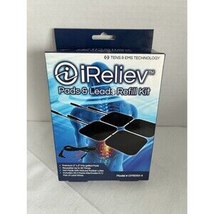 iReliev Pads & Leads Refill Kit 2" x 2" (4 Pack) TENS & EMS CM5050-4 New